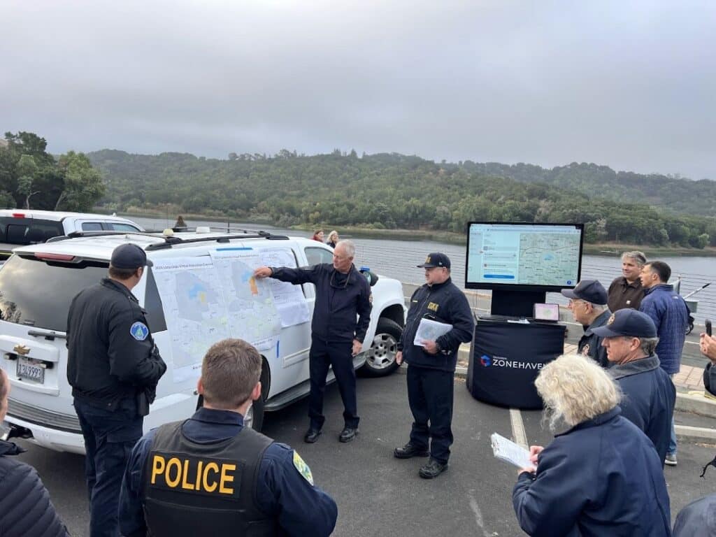 Photo of Lamorinda evacuation and alerting exercise.