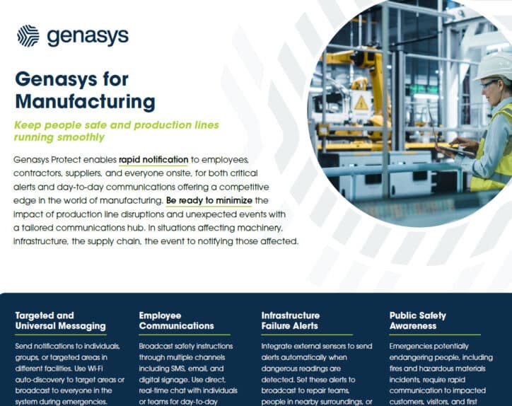 Genasys for Manufacturing Brochure