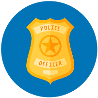 Graphic of a police badge.