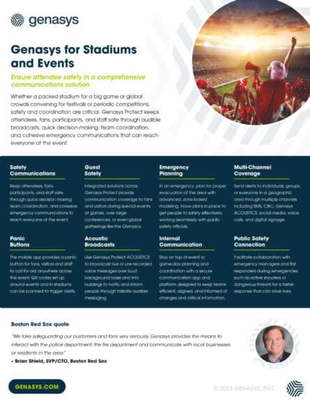 Genasys for Stadiums & Events Brochure