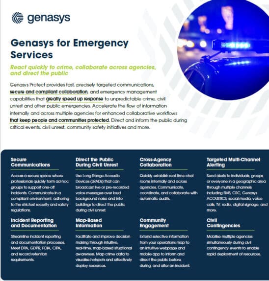 Genasys for Emergency Services in the United Kingdom
