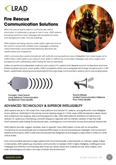 LRAD – Fire Rescue Communication Solutions