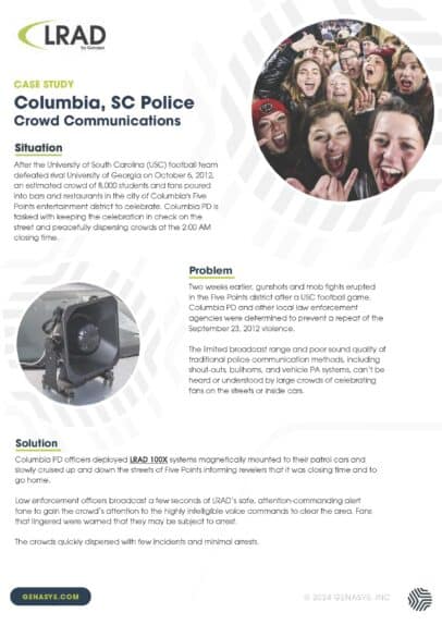 Columbia, SC – Law Enforcement – Crowd Communications