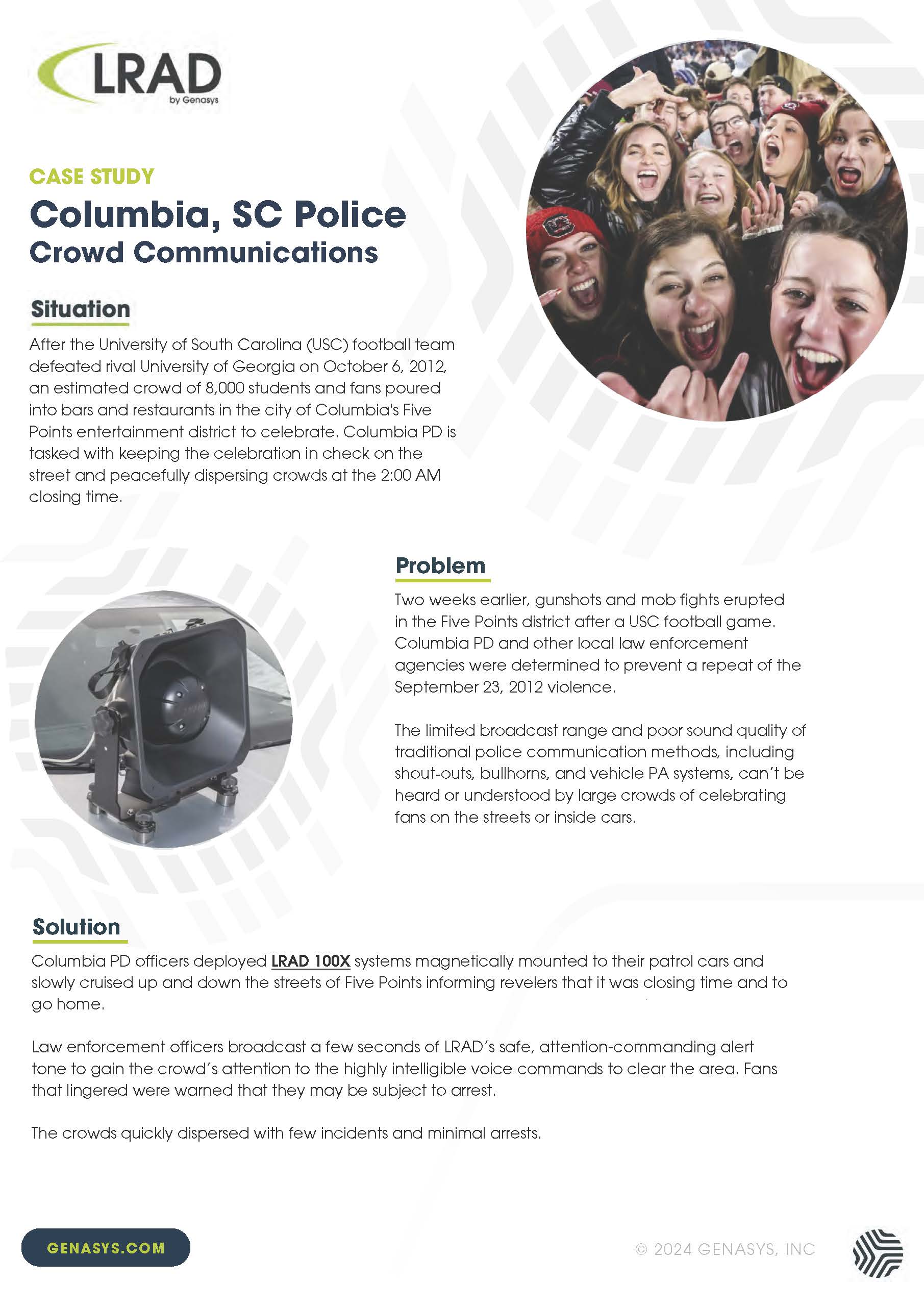 Columbia, SC - Law Enforcement - Crowd Communications | Genasys