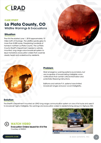 La Plata County, CO – Law Enforcement – Evacuation Warnings