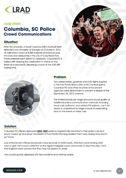 Columbia, SC – Law Enforcement – Crowd Communications