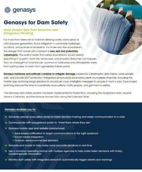 Genasys for Dam Safety