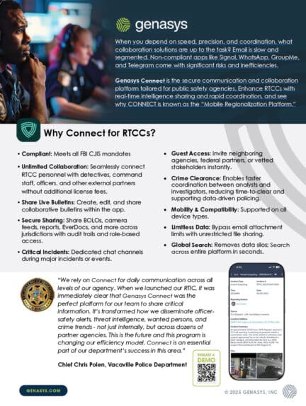 Genasys CONNECT for RTCCs