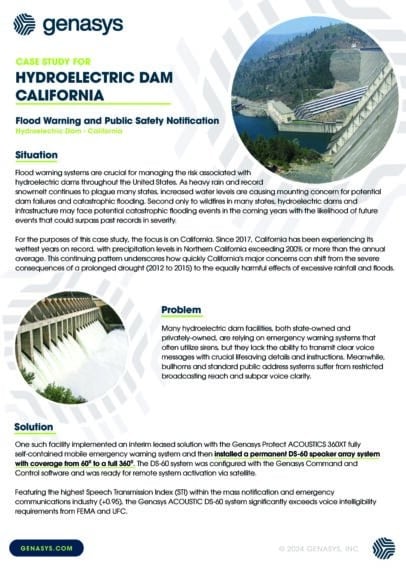 Hydroelectric Dam, California – Critical Infrastructure