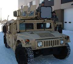 Military vehicle mounted with LRAD equipment.