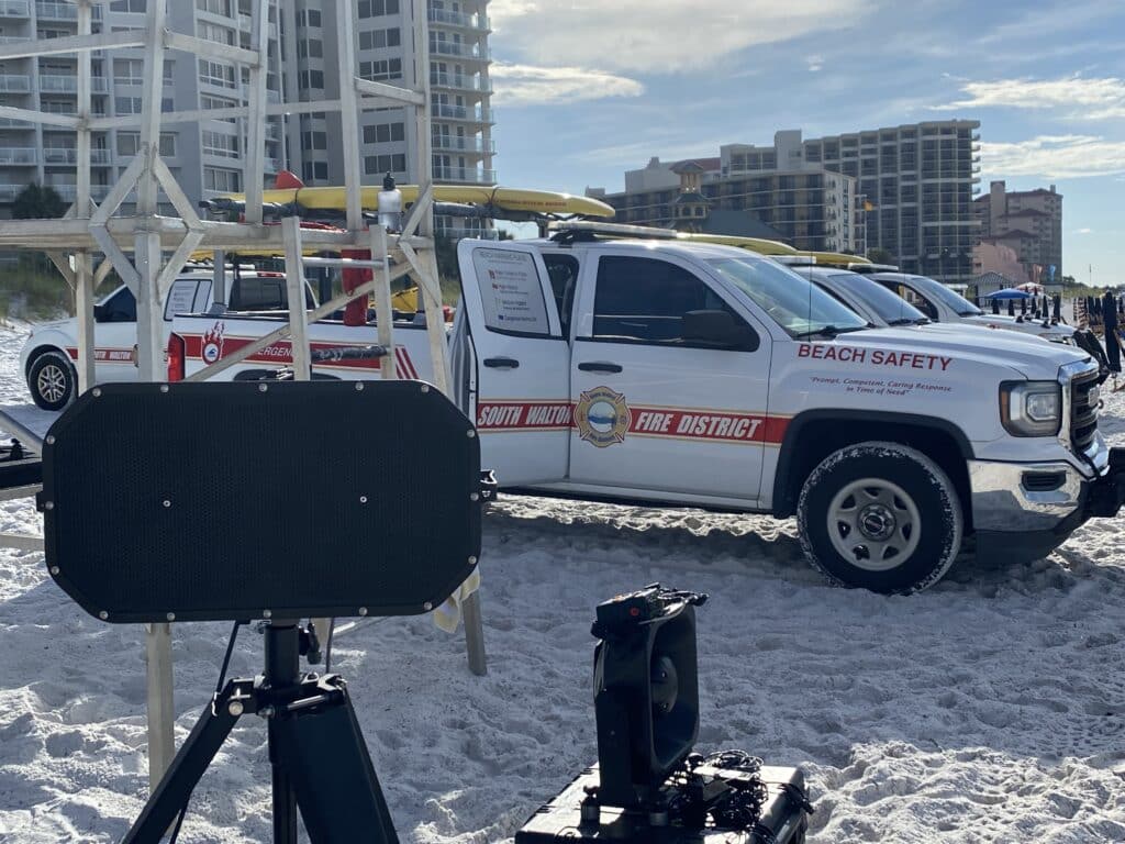 LRAD's deployed during a beach rescue.