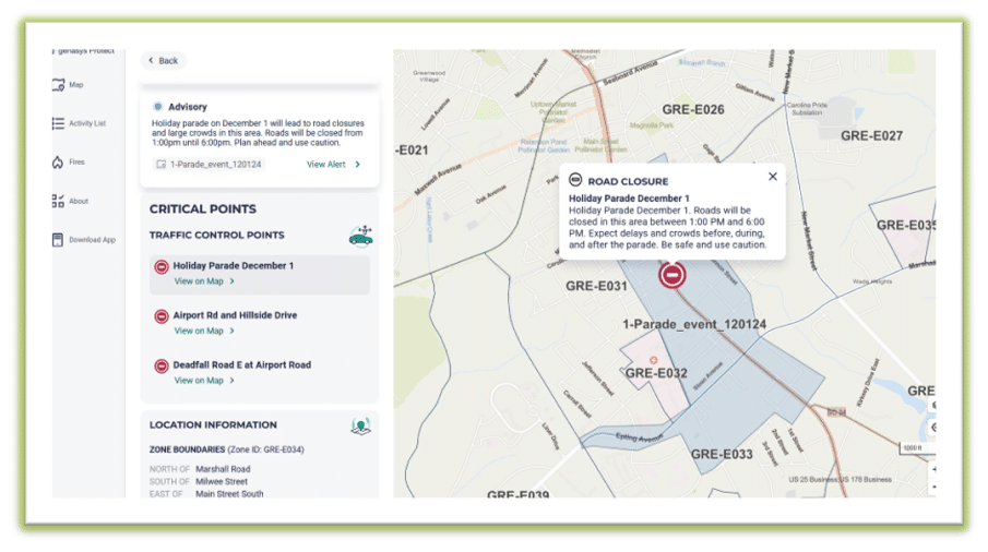 a picture of the Genasys Protect webpage found at protect.genasys.com for all public use