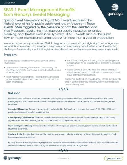 SEAR 1 Event Management Case Study