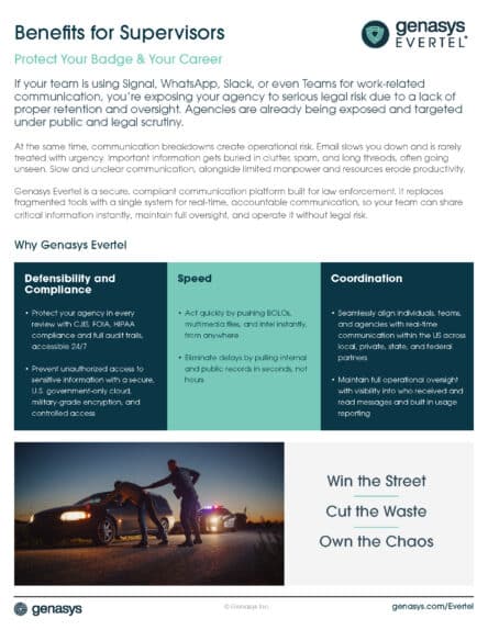 Genasys Evertel – Benefits for Supervisors